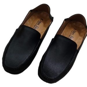 Star Step Black Plain Loafers