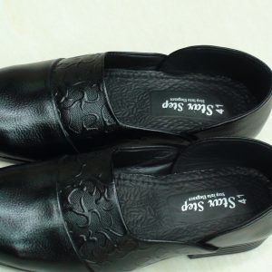 Star Step Men’s Obsidian Black Embossed Pattern Loafers